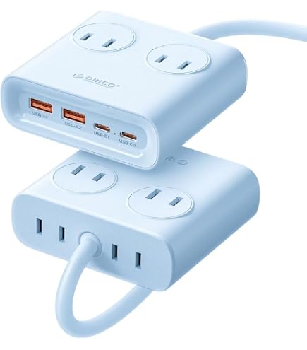 Amazon.co.jp: ORICO 電源タップ USB付き 延長コード 1m デスク用 GaN